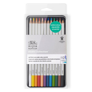 Crayon de couleur Studio Aquarellable Boîte métal de 12