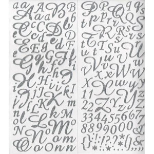 Alphabet Stickers pailletés - Argent