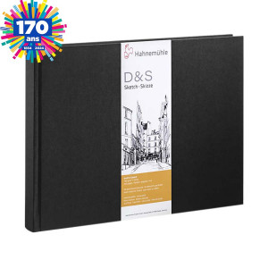 Livre à croquis format paysage couverture noire 140g/m² - 29,7 x 42 cm (A3)