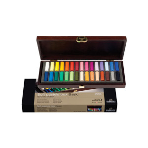 Coffret en bois de 30 demi-pastels secs Rembrandt