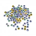 PERLES PLASTIQUES LETTRES RONDES ASSORT. 8 MM