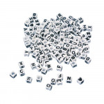 PERLES PLASTIQUES LETTRES CARREES BLANC 5X5 MM C