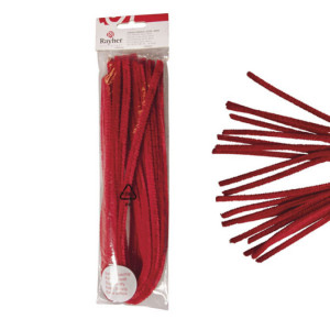 Chenille cure-pipe 50cm par 10 - Rouge