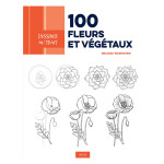 Livre Dessiner au trait 100 fleurs et végétaux