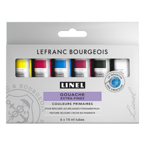 Gouache extra-fine Set couleurs primaires 6 x 14 ml